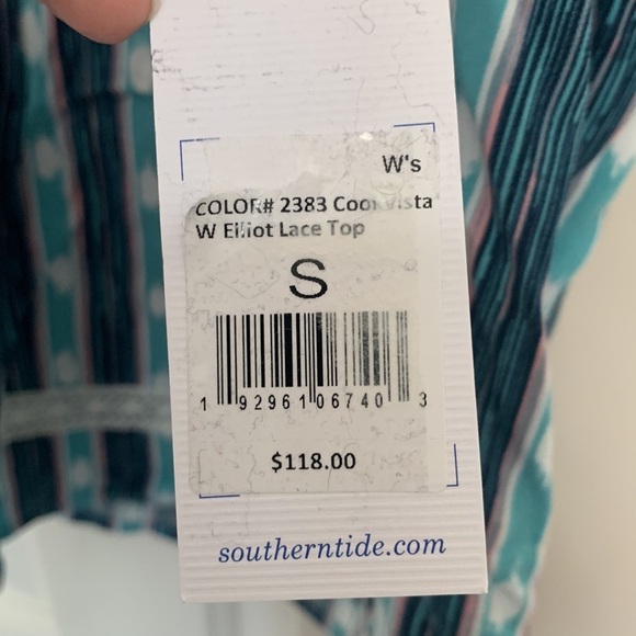 Southern Tide Sleeveless Top with buttons and lace on the back  sz S NWT - Picture 5 of 9